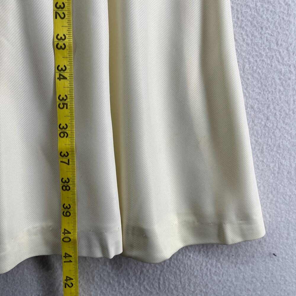 VINTAGE TENNIS DRESS S Style Fit and Flare Sleeveless Rib Striped Zip Up Ivory - Picture 9 of 10